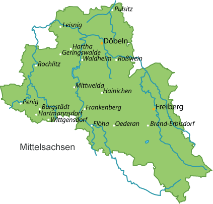 Mittelsachsen Karte