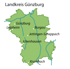 Günzburg (Landkreis) Karte