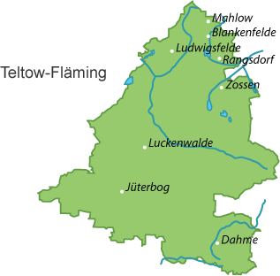 Teltow-Fläming Karte