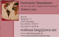 Logo Technisches Übersetzungsbüro Waltraut Lang