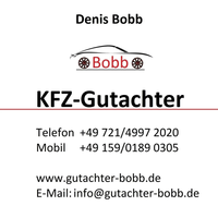 Logo KFZ - Gutachter Bobb Karlsruhe | Gutachten in 24h | 0721 4997 2020