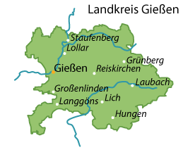 Gießen (Landkreis) Karte