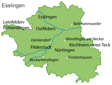 Esslingen (Landkreis) Karte