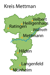 Mettmann (Landkreis) Karte