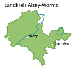 Alzey-Worms Karte