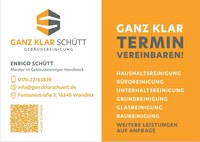Logo Ganz Klar Schütt Gebäudereinigung