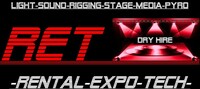 Logo RET Rental-Expo-Tech / L(aser)& P(yro) Licht- und Tontechnik